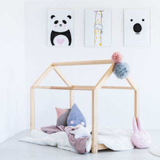 Dekorace na domečkové postele ve skandinávském stylu inspirace
