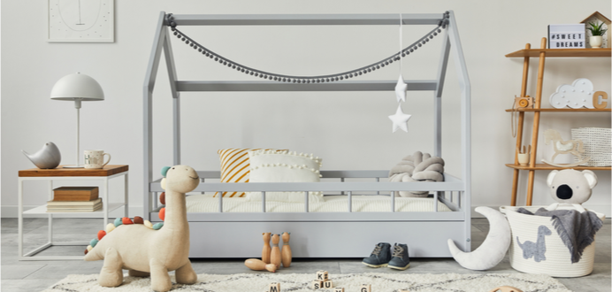 Dekorace na domečkové postele ve skandinávském stylu inspirace