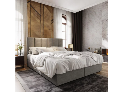 Luxusní čalouněná postel boxspring MERALIS 180x200 cm šedá