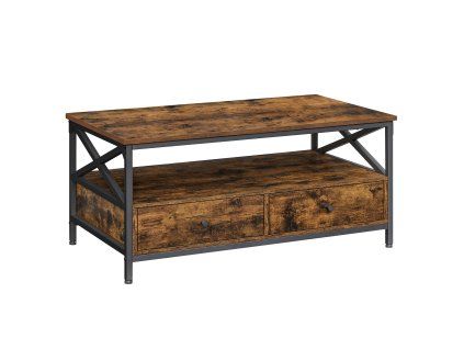 Rustikální konferenční stolek TAYLOR 100x55 cm se zásuvkami do obýváku