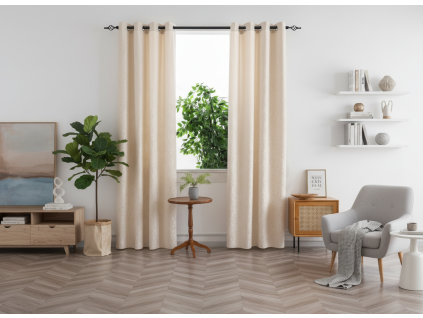 Zatemňovací závěs DUNES VELVET 140x250 cm krémový do moderního interiéru