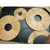 100904 akce nastenna dekorace circles kovova 48x68 cm hneda ii jakost