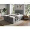 Elegantní čalouněná postel boxspring DIRELIS TRINITY 160x200 cm šedá s čelem