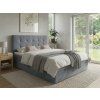 Moderní čalouněná postel boxspring DIRELIS TRINITY 160x200 cm šedá s prošívaným čelem