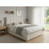 Čalouněná postel boxspring DIRELIS VIBE 180x200 cm krémová s vysokým prošívaným čelem