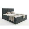 Čalouněná postel boxspring DIRELIS VIBE 180x200 cm tmavě šedá do moderní ložnice